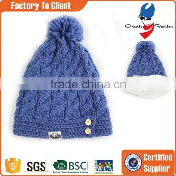 handmade female winter hat, knitted fleeced winter hat