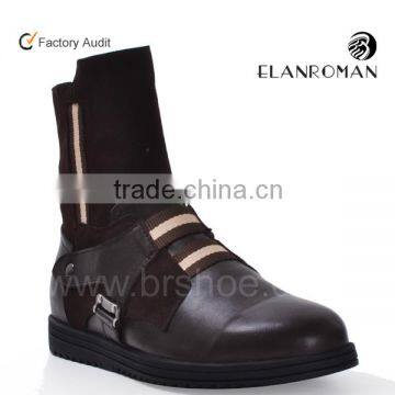 Casual men boot leather and cotton boot for men