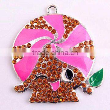 2016 Newest fashion large cartoon character rhinestone fruit crystal pendants for kids jewelry making!!