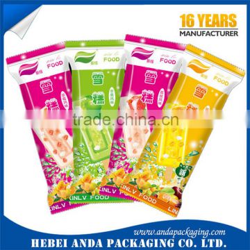 Printed frozen popsicle plastic bag/ ice lolly packaging plastic rolls/ ice lolly wrapper film