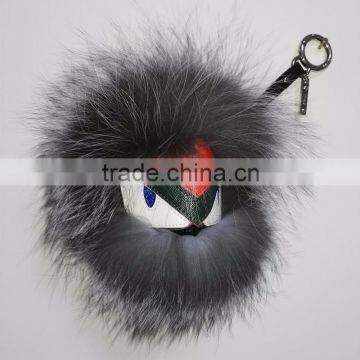 Factory wholesale Monster face raccoon fur keychain for bag