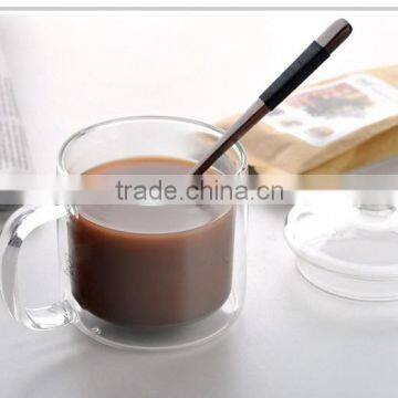 crystal borosilicate glass coffee cup with handle