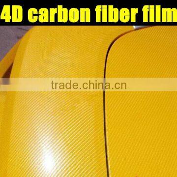 High quality 4D carbon fiber vinyl film yellow