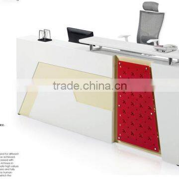 Fashion white reception counter table for hotel or supermarket