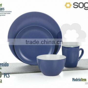 wholesale 16pcs color glazed stoneware dinner set