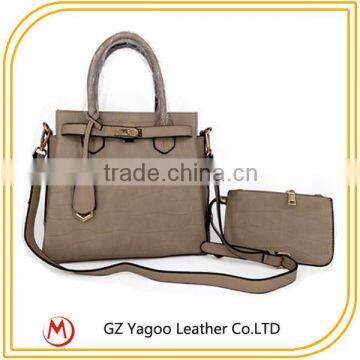 Classical Croco Ladies Handbag Set With Outside Wallet Quality Choice photo-4