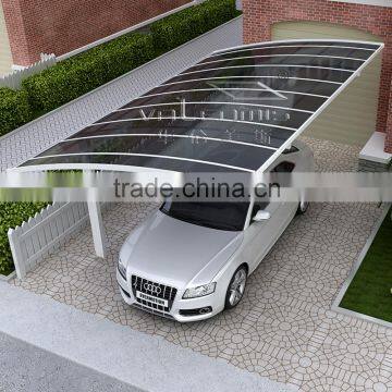 aluminum car parking shelter with polycarbonate roof