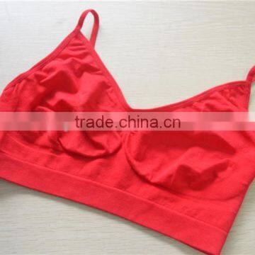 Factory price seamless girls kids pajamas crop top bra underwear