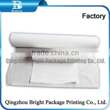 Paper Bed Sheets for hospital salon,paper and PE film laminated examination Couch Cover Paper