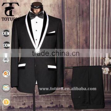 New 2016 Hot Selling Classic China Wholesale Oem Manufacturer Formal Wear Slim Fit Black Men's Coat Pant Designs Wedding Suit