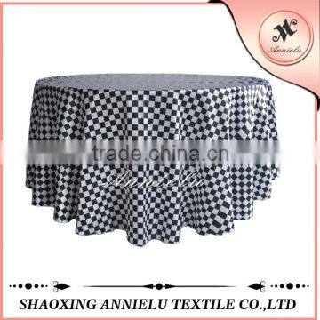 Cheap printed wedding tablecloth custom round tablecloth