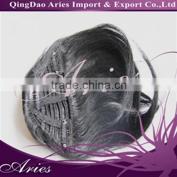 2015 factory price hot sale black hair bangs !!! clip natural hair bangs ,double weft full cuticle human hair bang