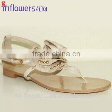 Flower ladies flat sandal shoes casual wear shoes vacation shoes