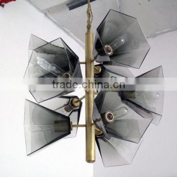 Black Glass Flower Pendant Lights for Bedroom Lighting