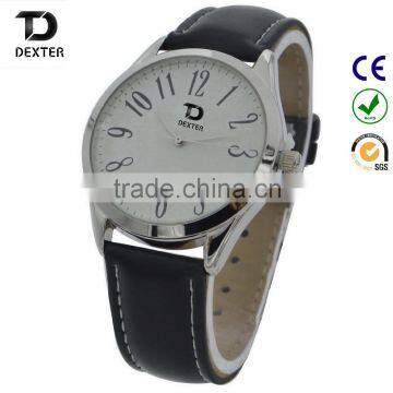 Custom charming christmas promotion gift wristwatch genuine leather watch wholesale watches men