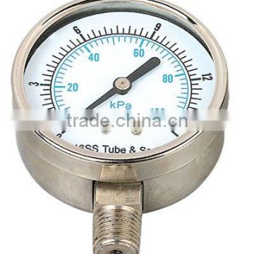 100% SS MATERIAL PRESSURE GAUGE WITH OIL FILLED