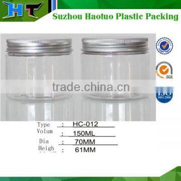 Hot sale 150ml PET plastic jar with Aluminum screw cap                        
                                                Quality Choice