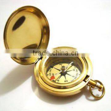 heavy push button compass- pocket compass- brass compass