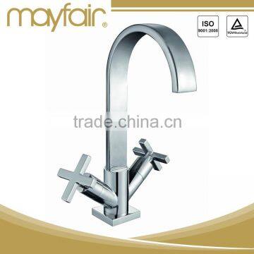 Retractable dual handles bathroom waterfall faucet tap