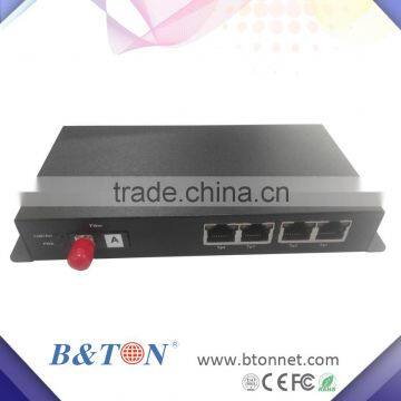 1Fiber 4RJ45 ST Fiber Media Converter