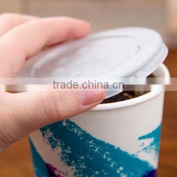 Dart Solo Translucent Flat Plastic Lid with Straw Slot & Identification Buttons