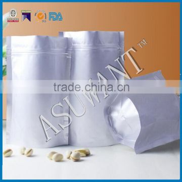 Green tea aluminum foil bag with zipper/silver plastic foil tea bag factory price