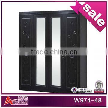 W974-48 wooden living room cabinet, bedroom furniture, 4 door wardrobe