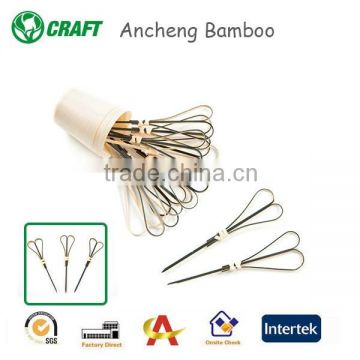 High Quality all size short heart shaped bamboo skewers