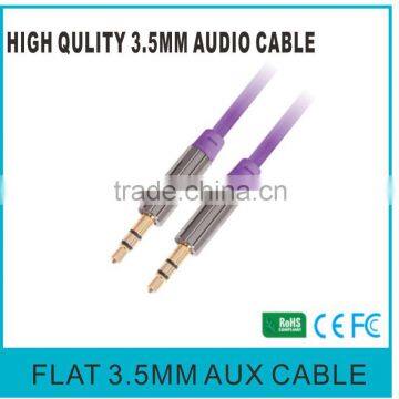 High Quality Car Stereo 1 Metre Flat 3.5mm Aux Cable