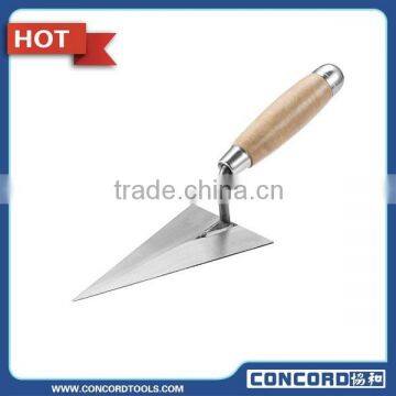 14cm Pointed Bricklaying Trowel with Wooden Handle/ Building Construction Tools and Equipment