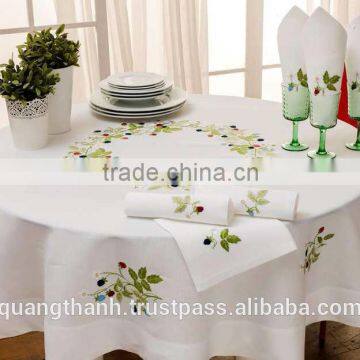 hand embroidery table cloth ,table linen