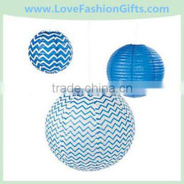 Blue Chevron Lanterns