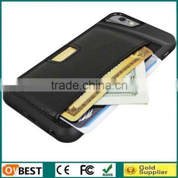 2 in 1 genuine leather tpu cell phone case for iphone6/plus