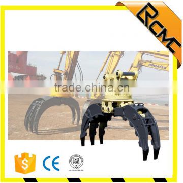 hydraulic rotating stone grapple wood log grapple