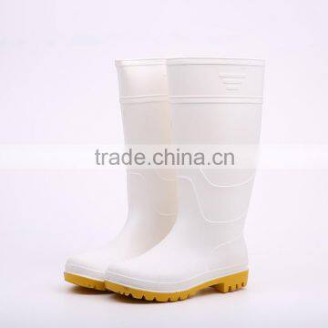 2016 Manufacturer cheap white pvc rain boots without steel toe, cheap plastic pvc rain boots