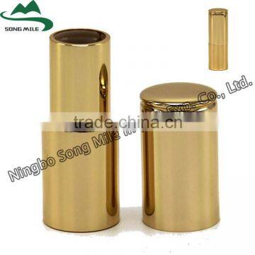 Round gold plastic empty lipstick tube