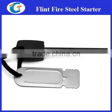 metal scraper black flint fire starter with rope