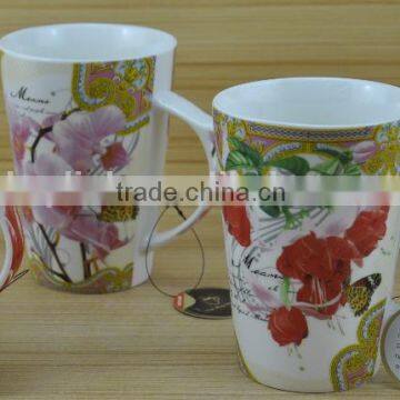 11OZ royal flower design full decal print tea cups, shiny surface new bone china mug, KL5069-10282