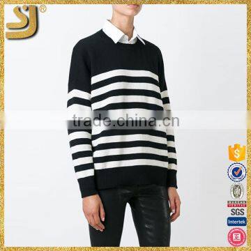Hot Sell Woman Fashion Suit Stripe Wool Sweater photo-3