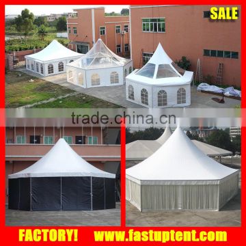 Aluminum frame PVC Clear roof Hexagon dome Pagoda tent