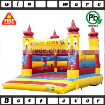 happy clown cheap commercial used inflatable bouncers for toddlers, inflatable trampoline for party use