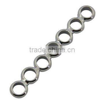 Brass Spacers, Platinum Color, Size: about 6x41x2mm, hole: 4mm(KK-C1271)