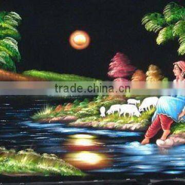 Figure Art Painting On Black Velvet Cloth ( (Item No.CULTURE3)