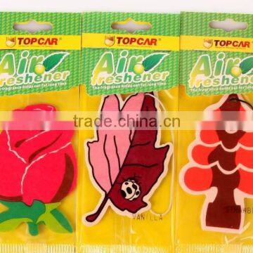 Making rose scent auto hanging cotton printed paper air freshener                        
                                                Quality Choice