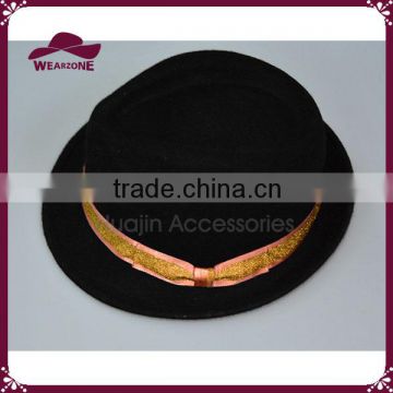 Alibaba China 100% wool felt hat with bright band