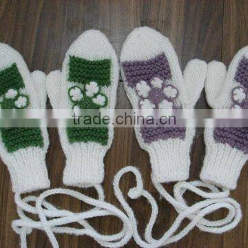 hand knitted winter gloves