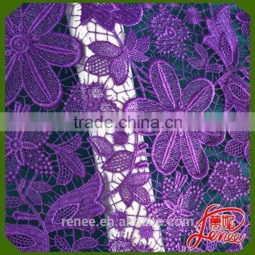Elegant Color Floral Chemical Embroidery Fabric For Evening Dress