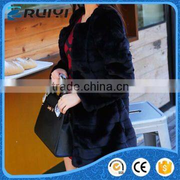 newest fancy ladies clothing stripe synthetic fur winter long coat