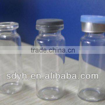 Pharmaceutical glass vial with rubber stopper