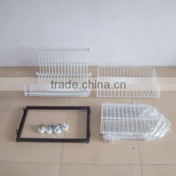 5 Tiers Rolling Wire Basket Storage Display Rack for Supermarket photo-3